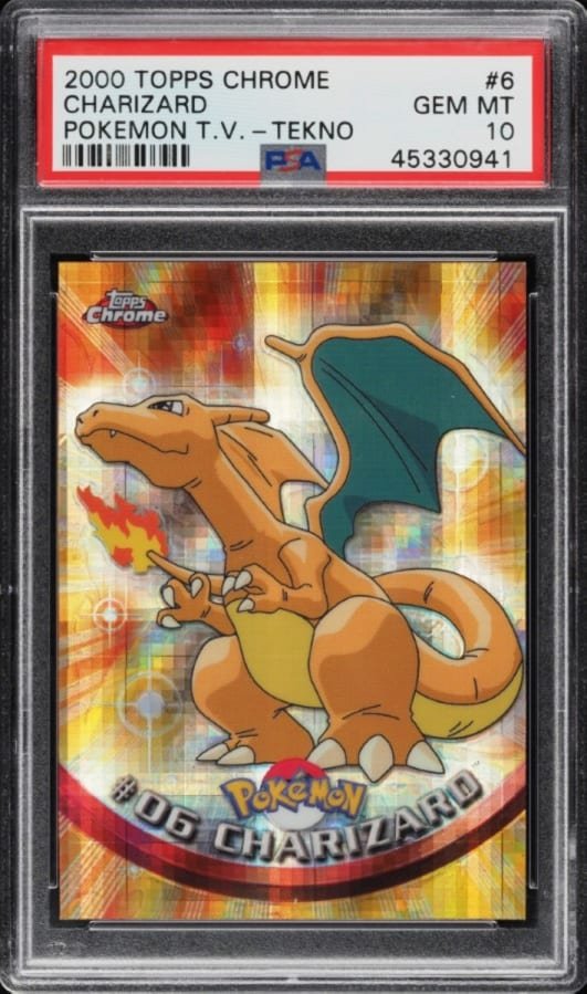 2000 Pokemon Topps Chrome Serie 1 Tekno Charizard
