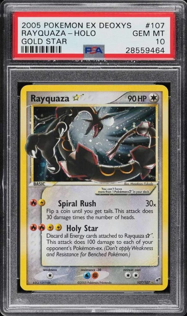 2005 Pokemon EX Deoxys Stella d'oro Holo Rayquaza