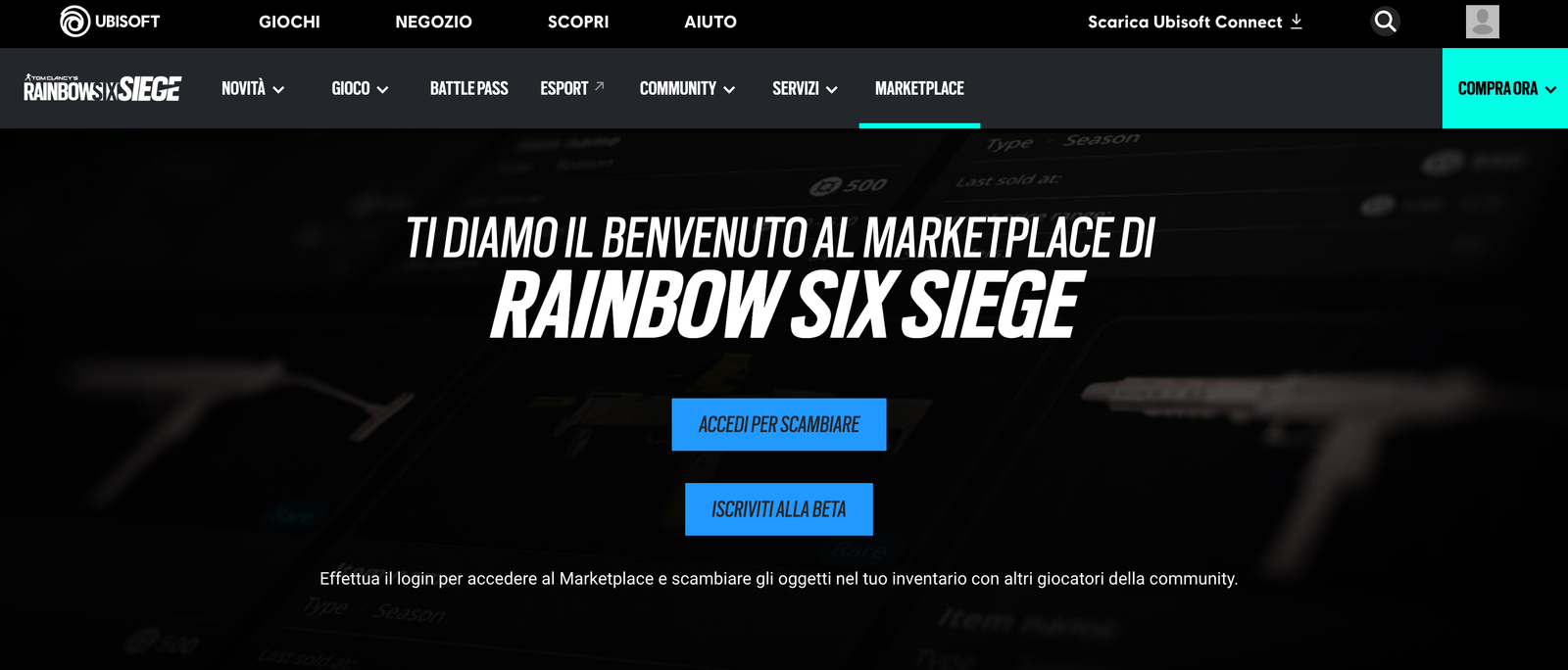 Rainbow Six Siege Marketplace beta