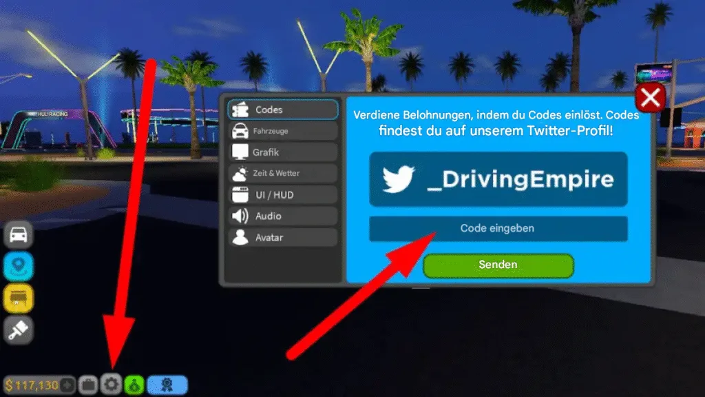 Driving Empire Codes (August 2025) 2 So losen Sie Codes in Driving Empire ein