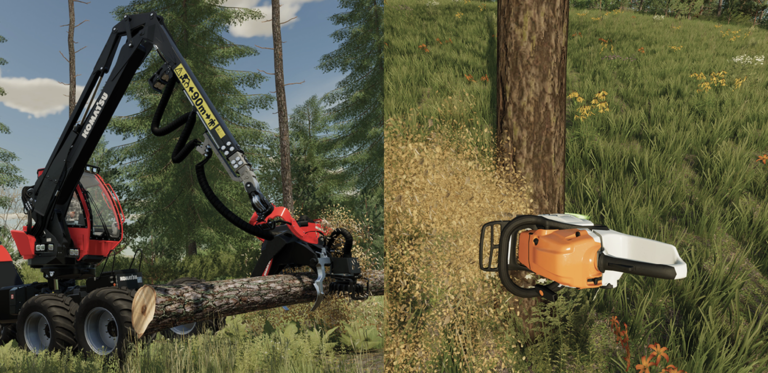 farming simulator 25 silvicoltura piantare abbattere rimuovere alberi