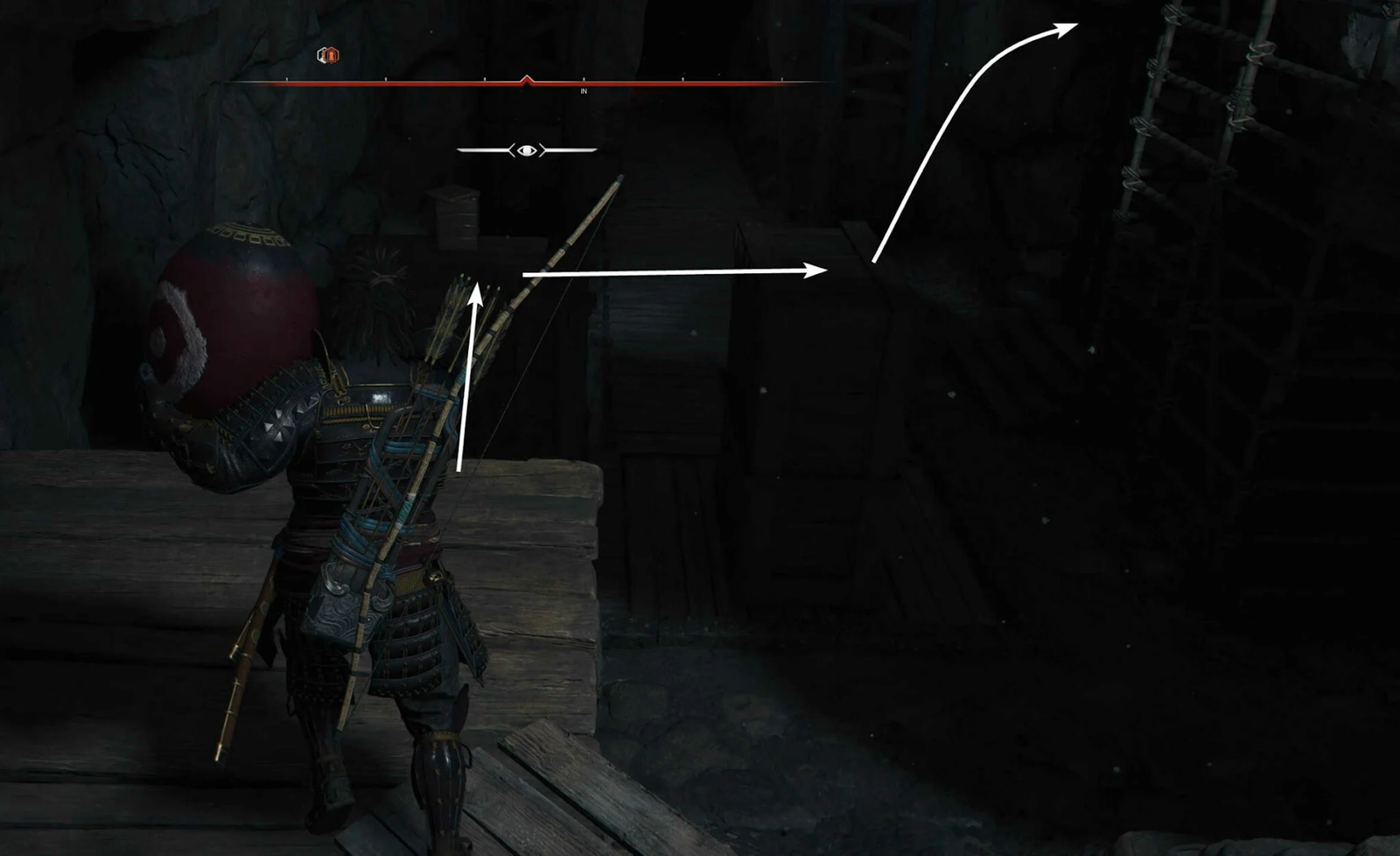 Assassin’s Creed Shadows: Guida al Takagi Kofun 9 Lancia il barile sull'impalcatura e fallo esplodere per liberare il passaggio.