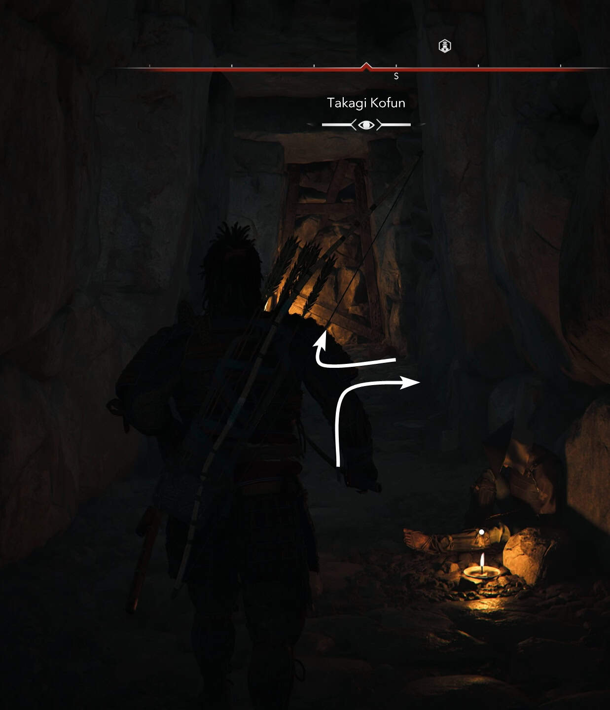 Assassin’s Creed Shadows: Guida al Takagi Kofun 7 Un tunnel sulla destra.