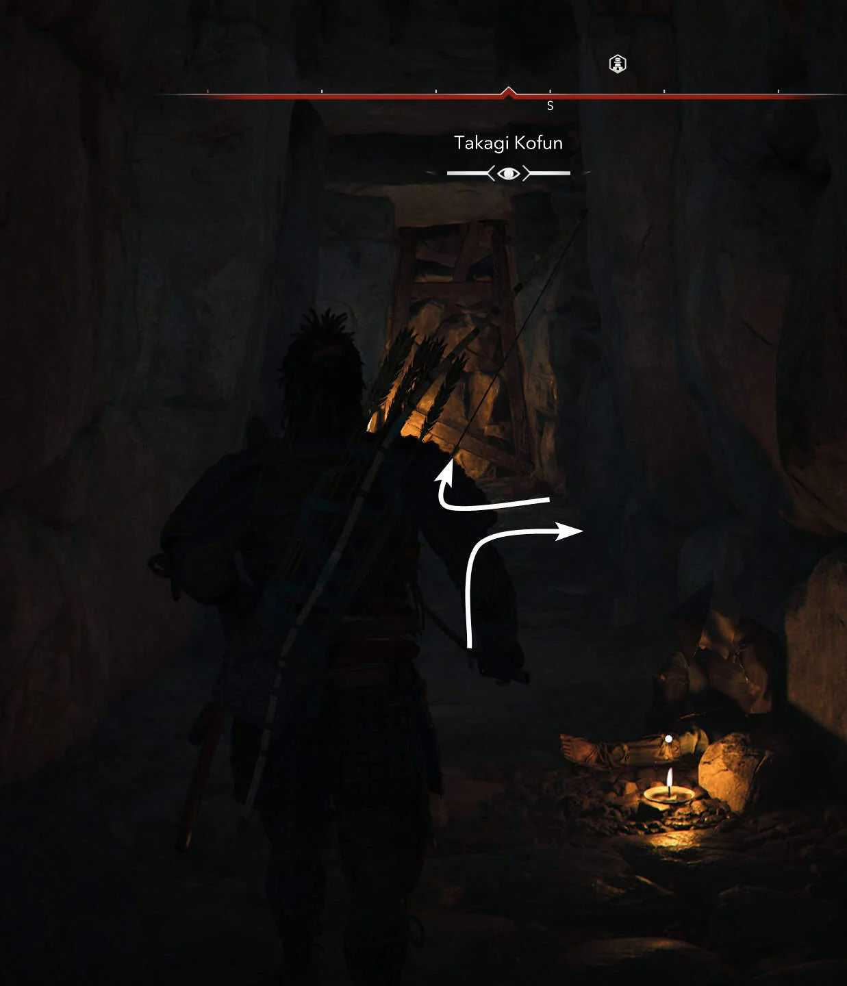 Assassin’s Creed Shadows: Guida al Takagi Kofun 6 Un tunnel sulla destra.