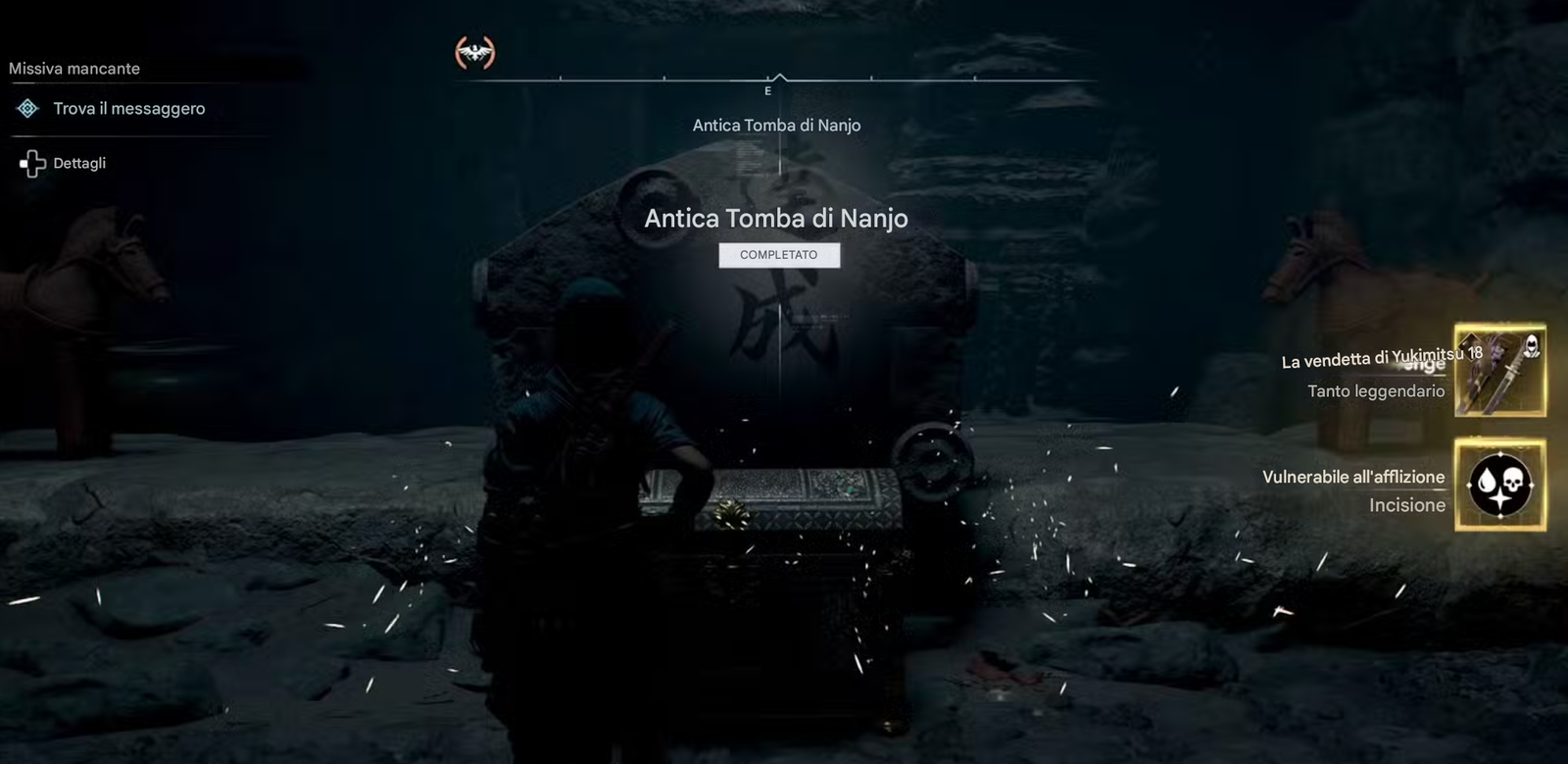 Come Trovare il Forziere della Tomba Antica di Nanjo in Assassin’s Creed Shadows 11 seguilo fino a raggiungere la stanza con il forziere leggendario