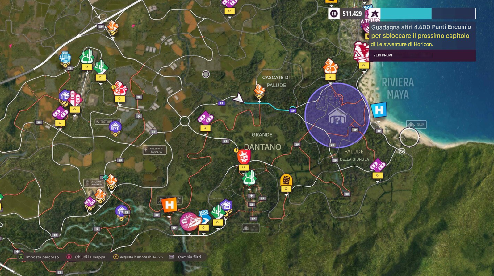 Forza Horizon 5 - Tutte le 14 posizioni dei fienili 17 Mappa della Ferrari F40 Competizione (1989)