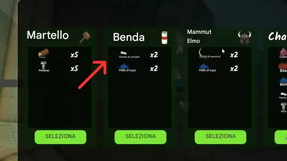 Come Ottenere le Bende in 99 Nights in the Forest 5 Creare le Bende (Crafting)