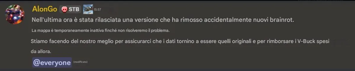 Fortnite ha rimosso Steal the Brainrot?