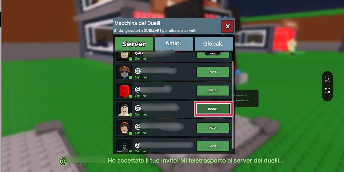 Invia una richiesta di duello a un giocatore nel tuo server.